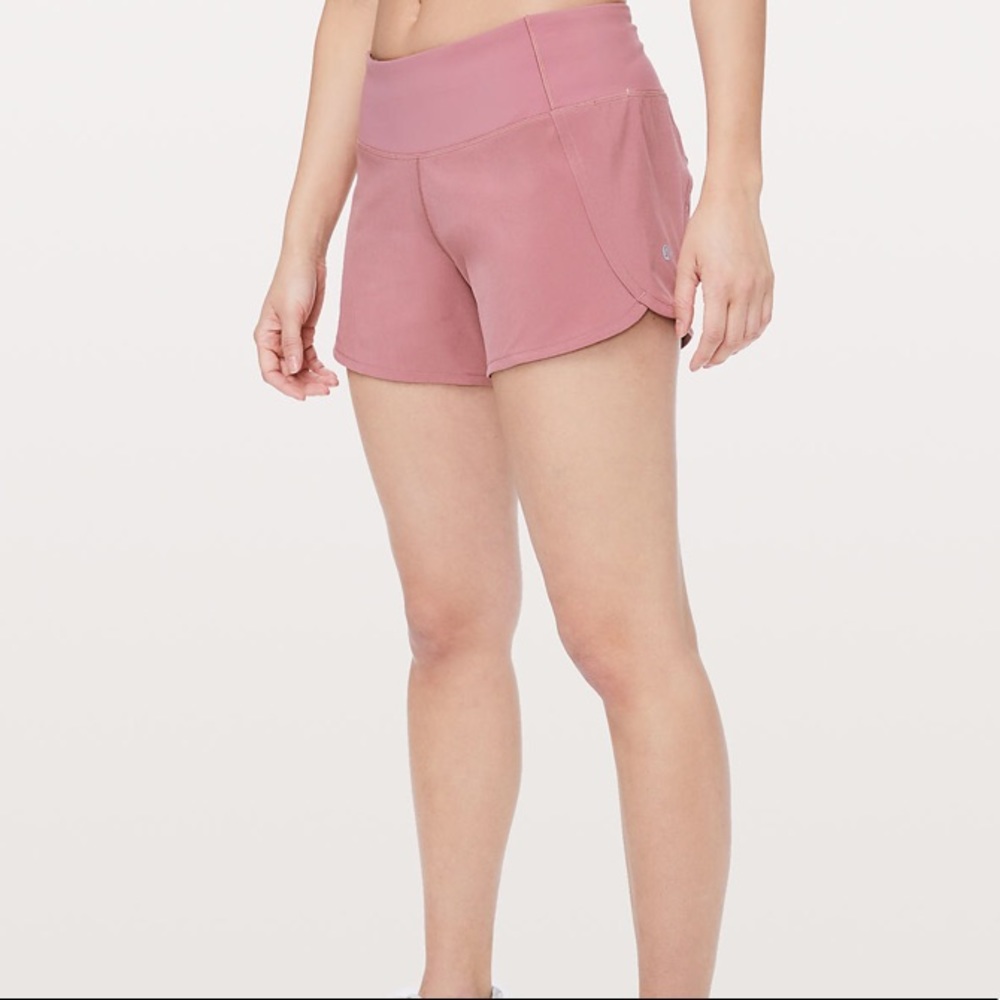 EUC Lululemon Running shorts- blush pink